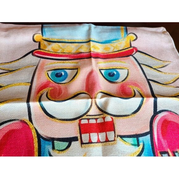 Christmas Pillow Covers Nutcracker Decoration Accent Holiday Xmas Decor Blue 4pc - Picture 7 of 13